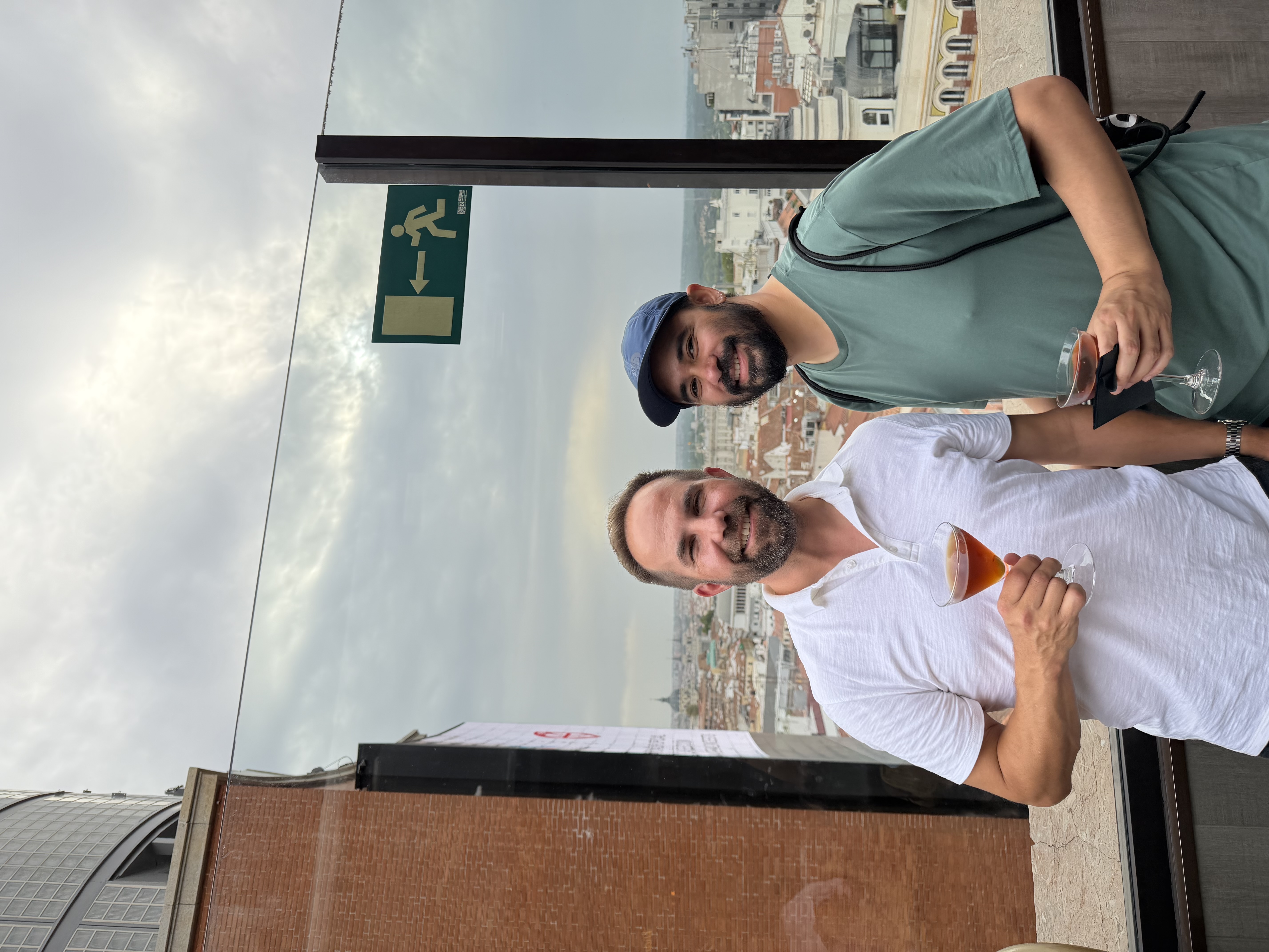 Drinks overlooking the city near Plaza de Callao with my friend Danny, now a med student in Madrid. 